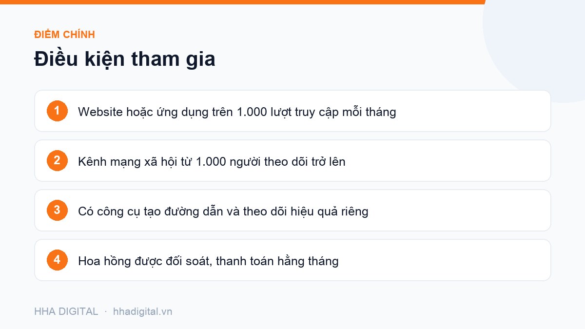 Đồ hoạ điểm chính: Điều kiện tham gia
